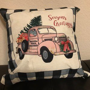 Rustic Pink Christmas Delivery Truck Pillow Cases